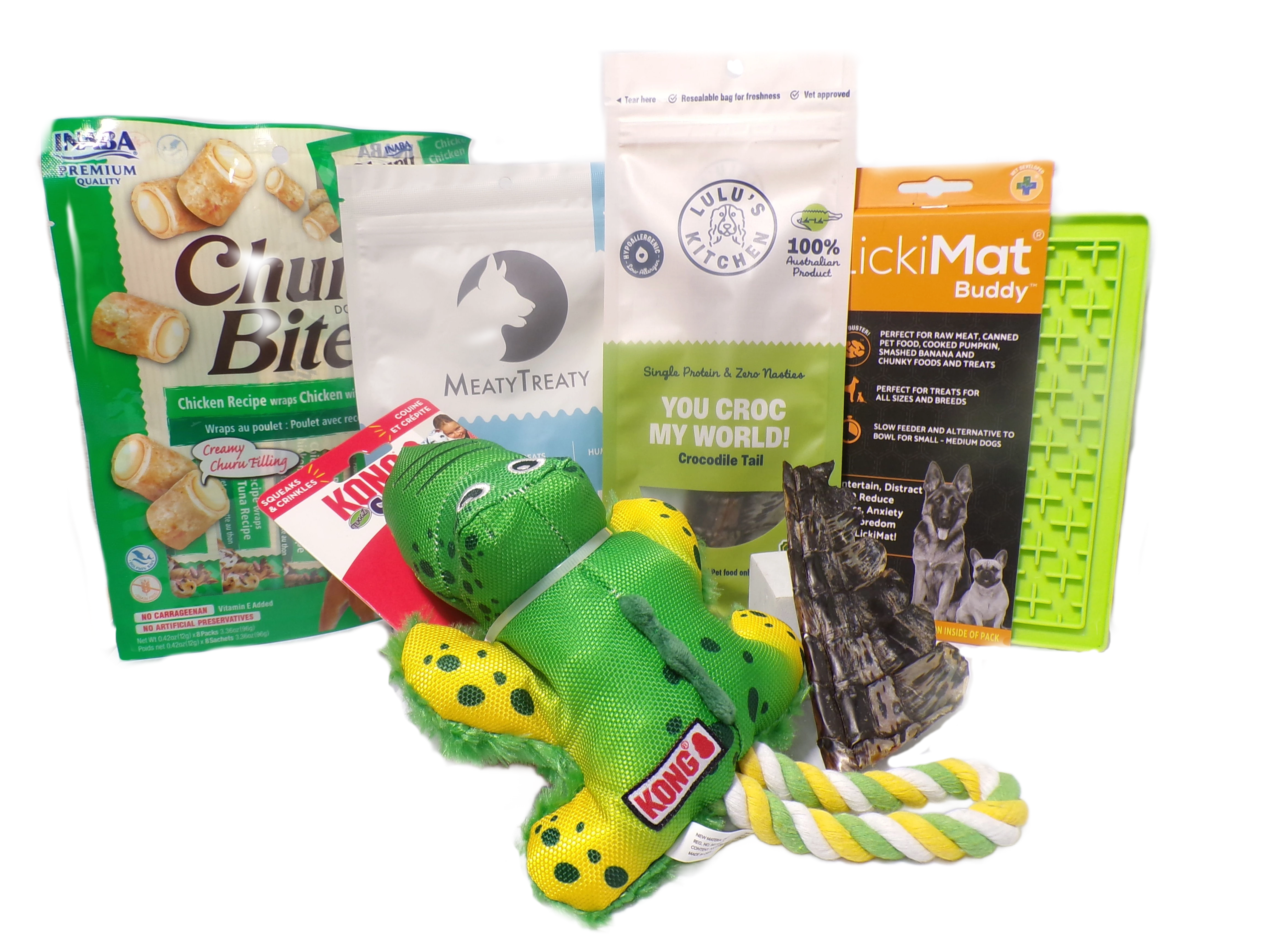 Dog gift box KONG Crocodile toy treats and lickimat