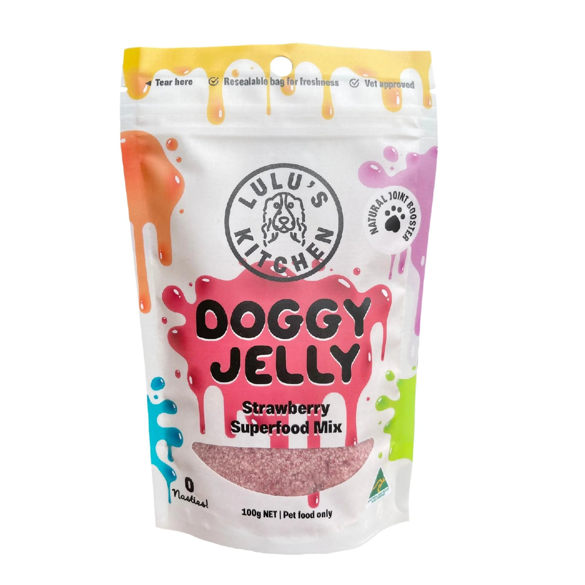 Strawberry dog jelly superfood mix