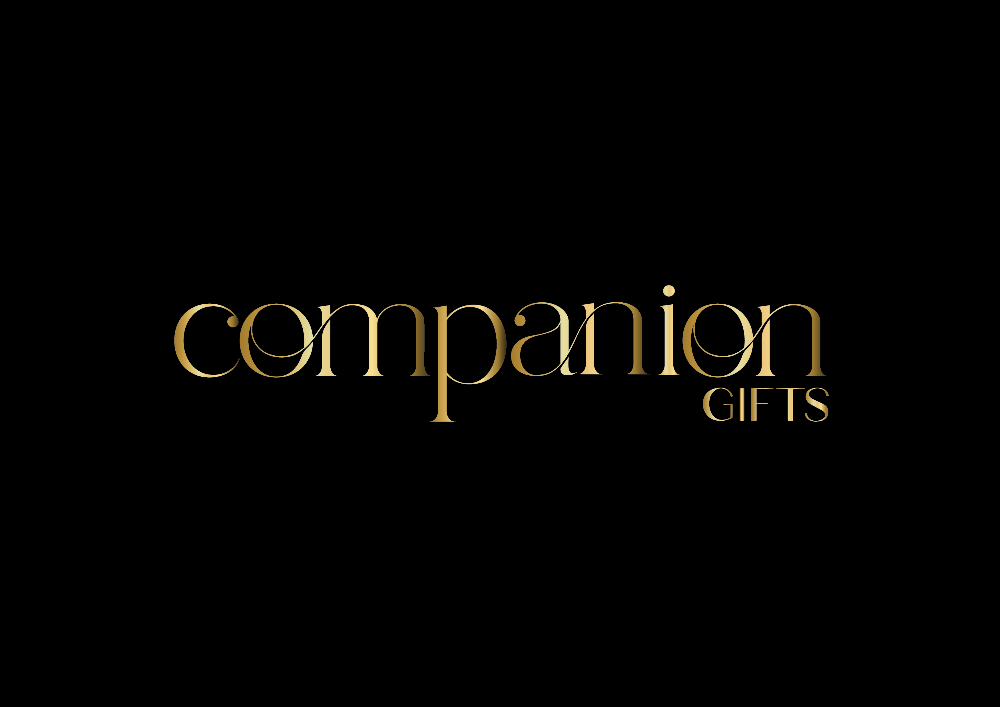 Companion Gift Card for pet lovers with a gold logo on black background.