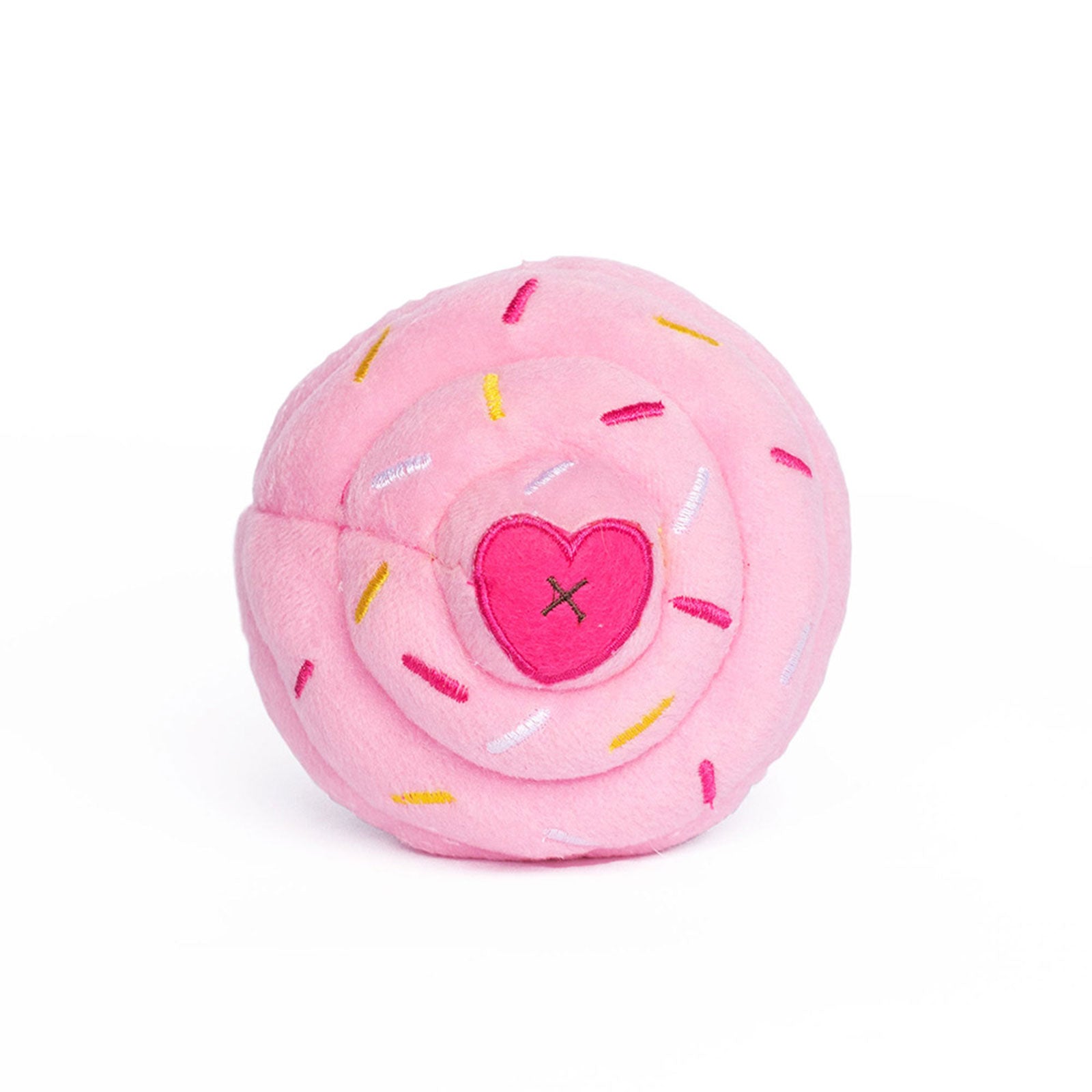 Adorable pink cupcake dog toy for small and medium dogs.