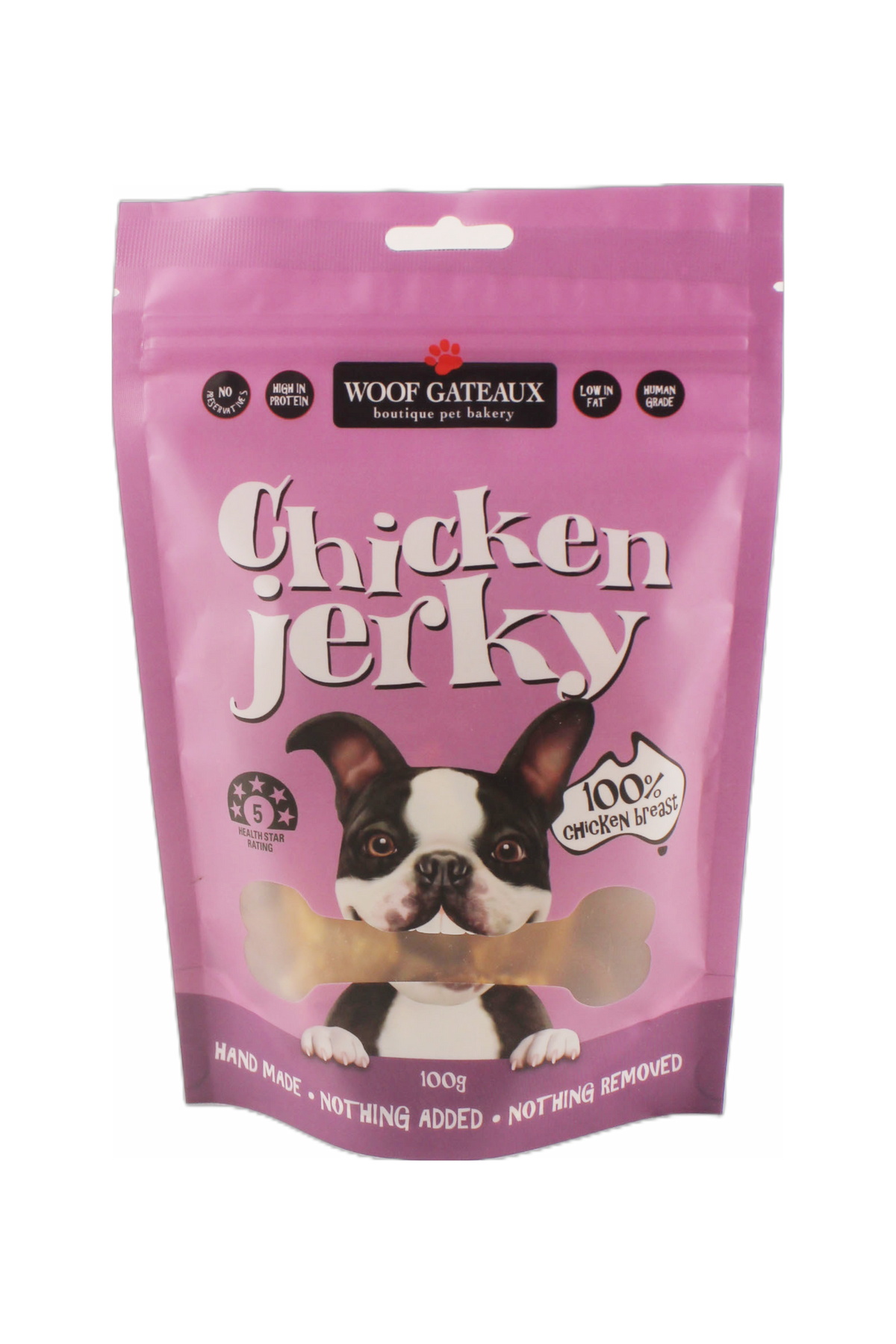 Chicken Jerky dog treats inside the Champagne & Treats Gift Box.