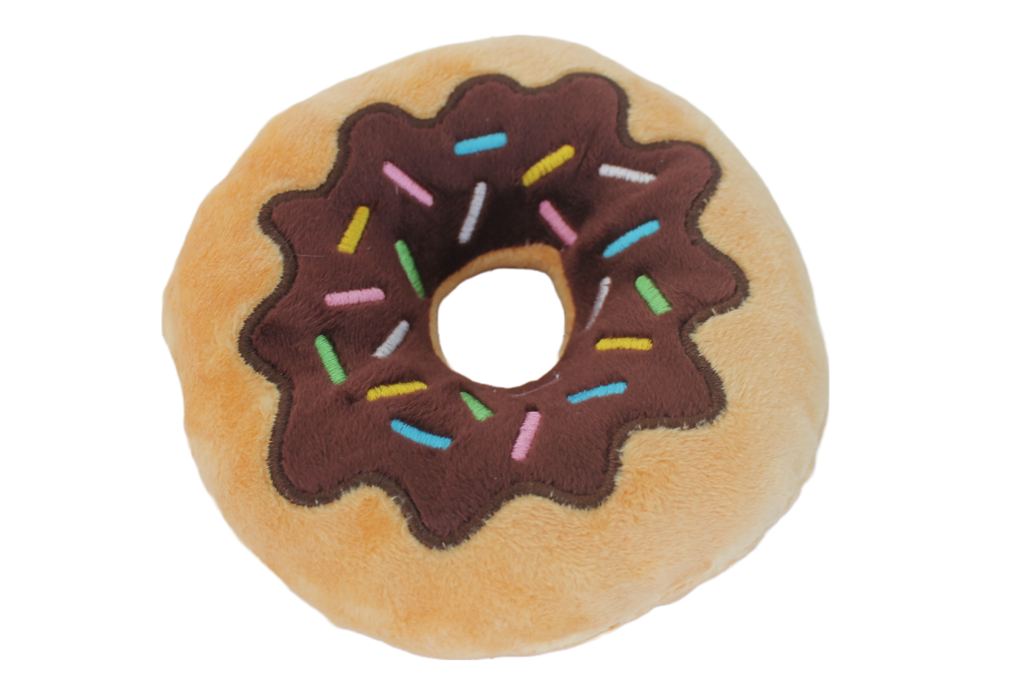 Chocolate donut toy for pets - squeaky and fun gift box accessory