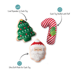 Christmas Dog Toy 🎅 Santa Trio for Pets | Holiday Fun