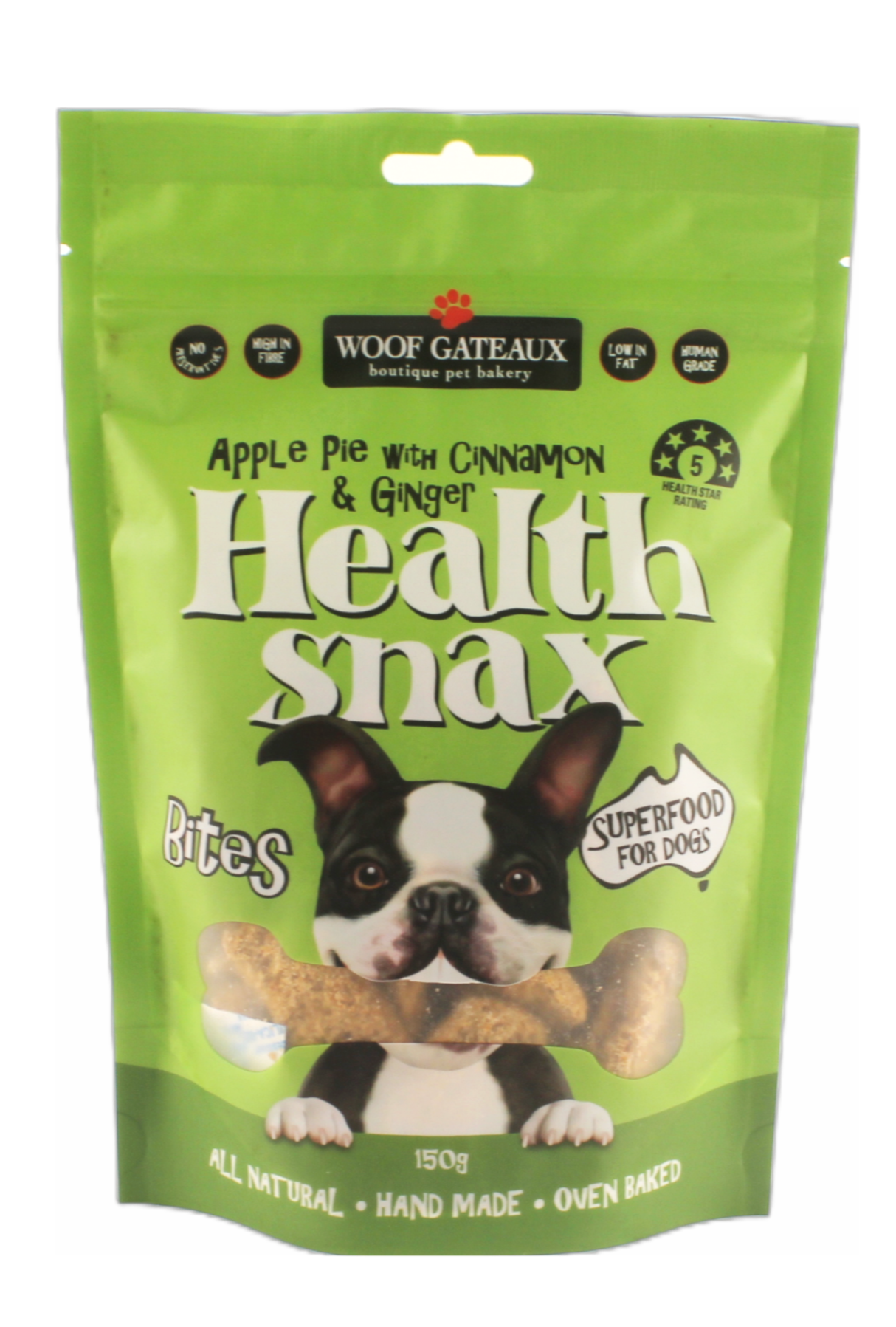 Health Snax by Woof Gateaux, apple pie, cinnamon & ginger dog treats.