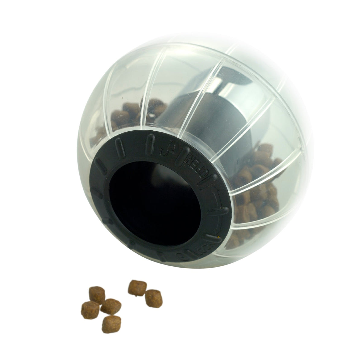 Interactive Cat Treat Ball Toy - Black for Slow Feeding