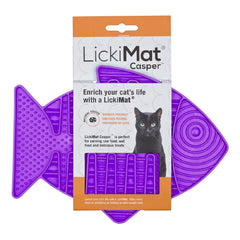 LickiMat purple cat treat mat - Slow feeding enrichment for cats.